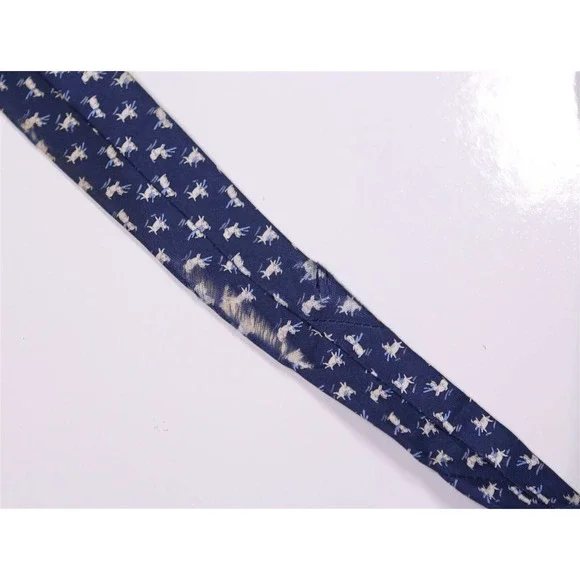 Salvatore Ferragamo Navy Blue Puppy Print Dog Silk Necktie Tie - Picture 7 of 8
